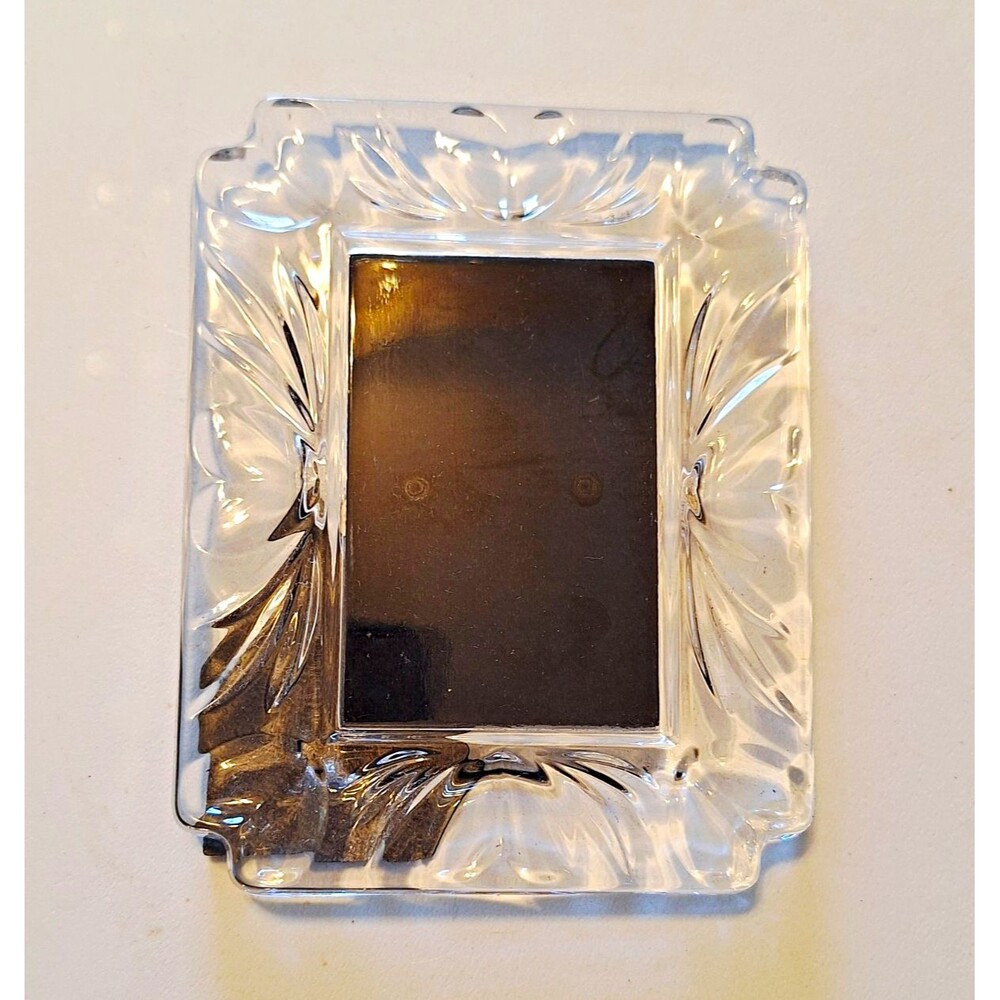 Waterford Clear Crystal Ornate Floral 2x3 Freestanding Photo Frame, Portrait